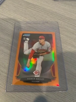 2013 Bowman Chrome Homer Bailey Orange Refractor 24/25 #84 - Image 1 of 2