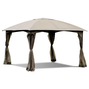 11.5FT Patio Gazebo Canopy Tent Wedding Party Shelter Awning Mosquito Netting - Picture 1 of 10