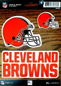 NFL CLEVELAND BROWNS TRIPLE SPIRIT STICKERS - Picture 1 of 2