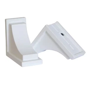 Nantucket White Resin Decorative Wall Mount Brackets Durable Easy Install 2 Pack - Picture 1 of 12