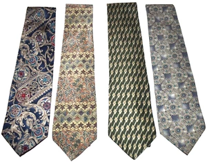Lote de 4 Corbatas Bill Blass Para Hombre Cuello de Seda Paisley Floral Geométricas - Imagen 1 de 8