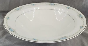 Style House Corsage Muster Fine China große Servierschale blaue Rosen graue Ranken - Bild 1 von 24