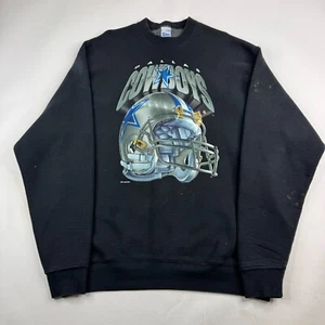 Vintage Dallas Cowboys XL 1994 Black Helmet Graphic Long Sleeve Sweatshirt - Bild 1 von 14
