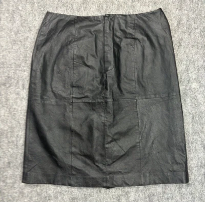 Falda de Cuero Chadwicks Talla 10* Mediana/Pequeña (28 x 21) Negra Forrada Recta Foto 1 de 4