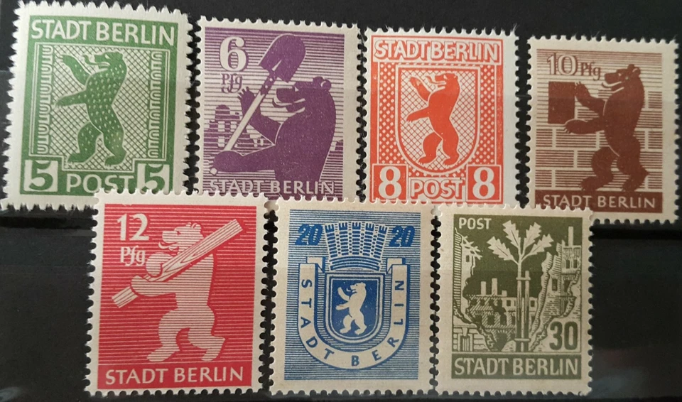 GERMANY SOVIET OCCUPATION ZONE BERLIN BRANDENBURG set of 7 val. MNH** OG  - Image 1 of 1