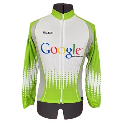 ATTIQ Cycling Jersey Google Endurance Team Green White Full Zip Men's Small - Image 1 of 4