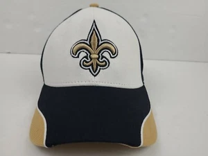 New Orleans Saints NFL Team Apparel Strapback Adjustable Cap Black White Gold - Picture 1 of 8