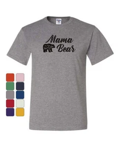 Mama Bear T-Shirt Mom Mother's Day Family Cute Camping Tourism Tee Shirt - Picture 1 of 8