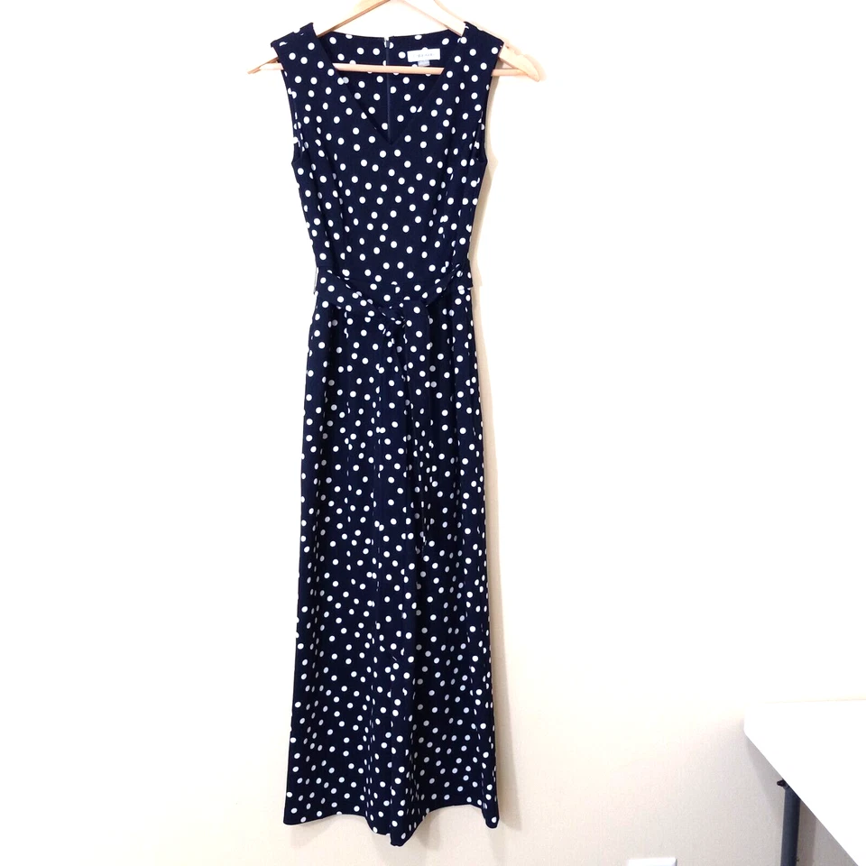 Mono mameluco CALVIN KLEIN para mujer azul blanco a lunares poliéster cremallera trasera 0 Foto 1 de 4