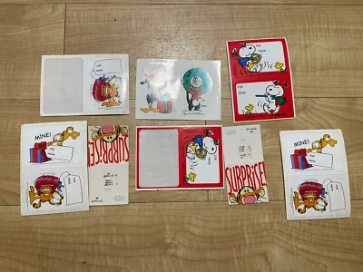 Vintage Christmas Presents Labels Garfield Tigger Peanuts Snoopy Unused Hallmark - Image 1 of 4