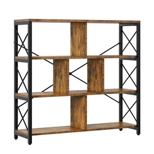 4 Tier Bookshelf Bookcase Industrial Rack Storage Display Table Home Living Room - Picture 1 of 13