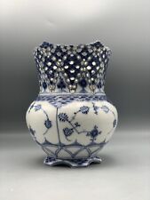 Royal Copenhagen Rare Vase #1124 Blue Fluted Full Lace-Second Quality