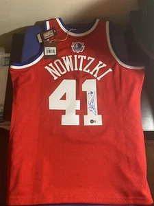 Dirk Nowitzki Mavericks Autographed Mitchell& Ness 2003 Swingman Jersey All Star - Picture 1 of 6