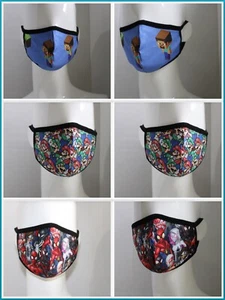 6 FACE MASK KIDS COTTON FABRIC (8 TO 12 )YEARS OLD ) WITH POCKET - Picture 1 of 12
