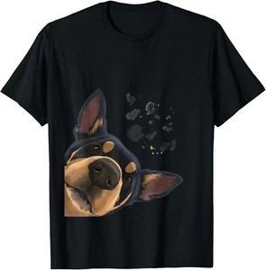 Funny Curious Dog Australian Kelpie T-Shirt Hoodie - Picture 1 of 11