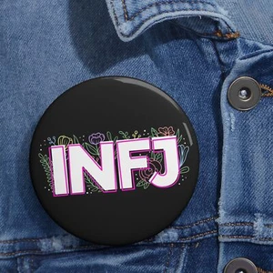 INFJ Introvert Label MBTI Personality Type Cute Creative Floral Pin Button - Picture 1 of 5