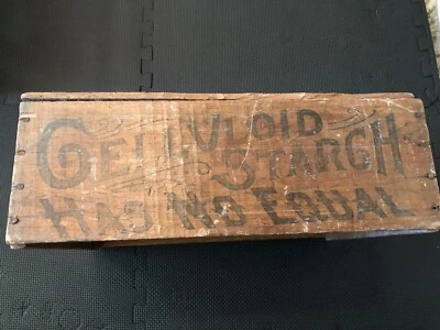 ANTIQUE VINTAGE WOODEN  SHIPPING CRATE BOX  CELLULOID STARCH 18 X 13 RARE! - Image 1 of 4