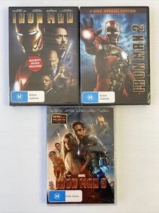 Iron Man 1 / Iron Man 2 / Iron Man 3 - Brand New Sealed Region 4 Free Postage - Picture 1 of 3