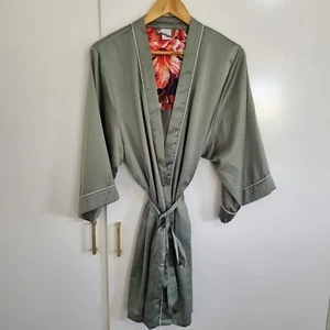 Bras And Things Satin Feel Short Robe Womens M - Picture 1 of 9