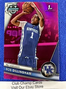 2024 #44 Rob Dillingham Bowman University rifrattore rosa cromato Kentucky - Foto 1 di 2