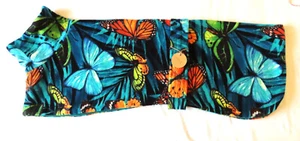DOUBLE FLEECE DOG COAT XL - EXOTIC BUTTERFLIES 30/31" - FOR GREYHOUND RESCUE - Picture 1 of 8