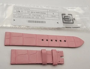 NEW OEM Tiffany & Co. Genuine Pink Alligator Watch Strap 18/16 mm 105+65mm Franc - Picture 1 of 2