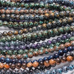 100Pcs Mixed Color Babysbreath Glass Lampwork Round Beads Loose Spacer 8mm - Picture 1 of 5