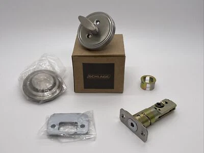 Schlage JD81 One Sided Deadbolt - Nickel - Cosmetic DEFECT- NO Screws! - Image 1 of 4