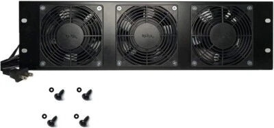 Rack Mount Fan Panel 3U, Intake Airflow, for Cooling AV, Home Theater. - Image 1 of 4
