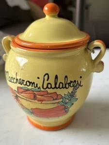 Vintage Italian Terracotta Delizie Di Calabria Jar 7.5" Pasta Jar - Picture 1 of 5