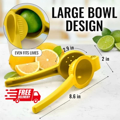 Manual Lemon Squeezer Citrus Juicer Lemon Juicer Lime Squeezer Press Yellow.