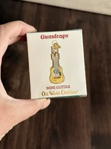 Antiguo Mundo Navidad Vidrio Soplado Adorno para Árbol Mini Guitarra Miniatura - Imagen 1 de 2