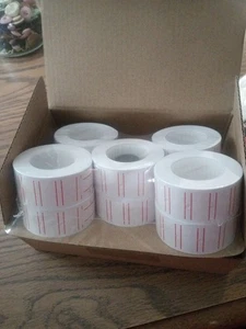 For MX-5500 Price Tag Gun Sticker Red line 10 Rolls That's 6,000 Price Labels - Picture 1 of 2