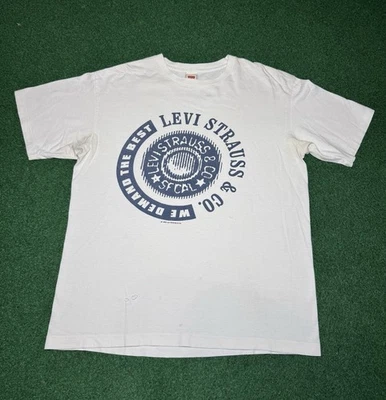 Camiseta De Colección Años 90 Levi’s Strauss Denim We Demand The Best M/L Gráfico  Foto 1 de 4