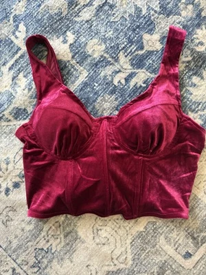 MERAKI Women’s size large burgundy crop top - Image 1 of 4