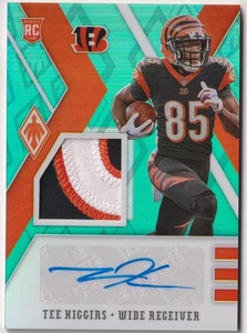 Tee Higgins 2020 Panini Phoenix Green Aqua Prizm Rookie Patch Auto RJA-TH /10 - Picture 1 of 2