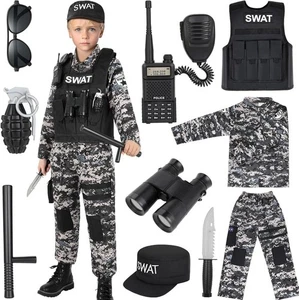 Luucio SWAT Polizist Kostüm für Kinder, Polizeikostüm für Kinder - Größe M - Bild 1 von 3
