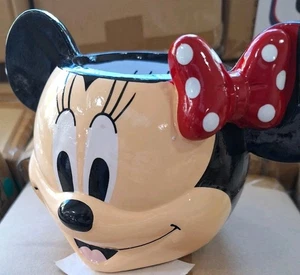 Disney Minnie Mouse Übertopf Blumentopf Utensil Stiftehalter rote Punkte Schleife - Bild 1 von 5