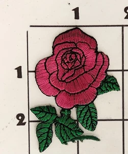 Pink Flower Patch Embroidered Sew On Applique Costume Upcycle - Picture 1 of 1