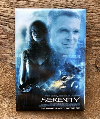 Prendedor de película Serenity lanzamiento teatral póster promoción 2005 Firefly Browncoats azul Foto 1 de 4