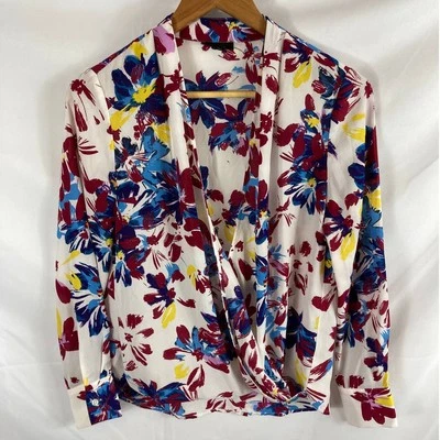 Halogen Floral Wrap Scoop Neck Blouse Size XSP - Image 1 of 3