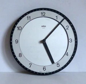 BRAUN QUARTZ WANDUHR  DESIGN KÜCHENUHR DIETRICH LUBS TYPE 4861 SILBER + SCHWARZ - Bild 1 von 7