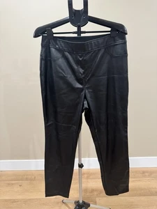 Rafaella schwarz Größe 12 Kunstleder Legging Schlupfhose Gummibund gefüttert - Bild 1 von 6