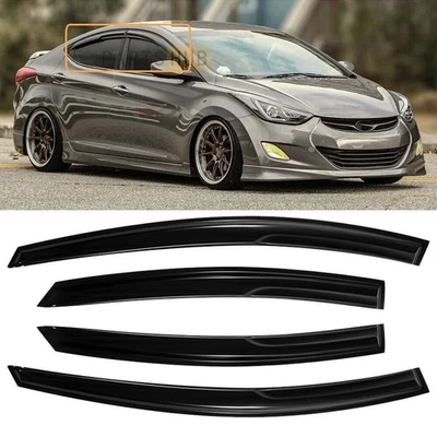 Fits For 2011-2016 Hyundai Elantra Side Window Vent Visor Rain Guards Deflector - Image 1 of 4