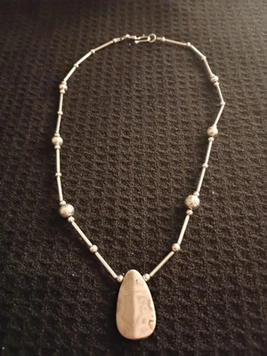 Ожерелье ошейник 16 дюймов серебро и агет - Изображение 1 из 4