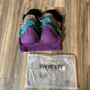 EVERCUTE 4ER PACK GR. L SPORT BHS SCHWARZ BRAUN TÜRKIS LILA - Bild 1 von 4