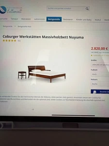 Nur noch bis Freitag"ZACK" Massivholzbett LF 200x190 Kirschbaum lasiert wie Neu! - Bild 1 von 7