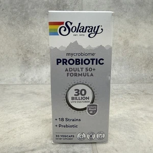 Solaray Mycrobiome Probiotic Adult 50+ 30 Billion 30 Capsules Microbiome 08/2026 - Picture 1 of 3