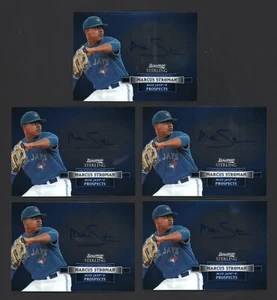 Lote de (10) tarjetas de novato Marcus Stroman Jays METS 2012 Bowman Sterling automáticas radiocontrol - Imagen 1 de 2
