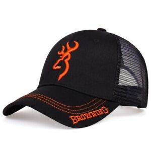 Men's Browning Hat w/ snapback adjustment Black range Trucker Style Hunting